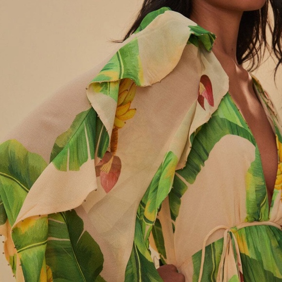 Farm Rio Beige Fresh Bananas Maxi Dress - Picture 6 of 10